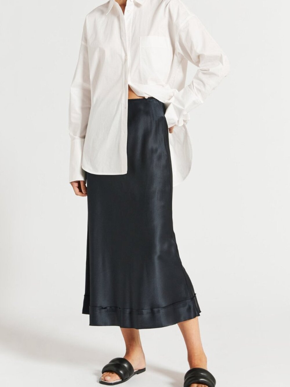 Lee Mathews Stella Silk Satin Skirt, Size 3